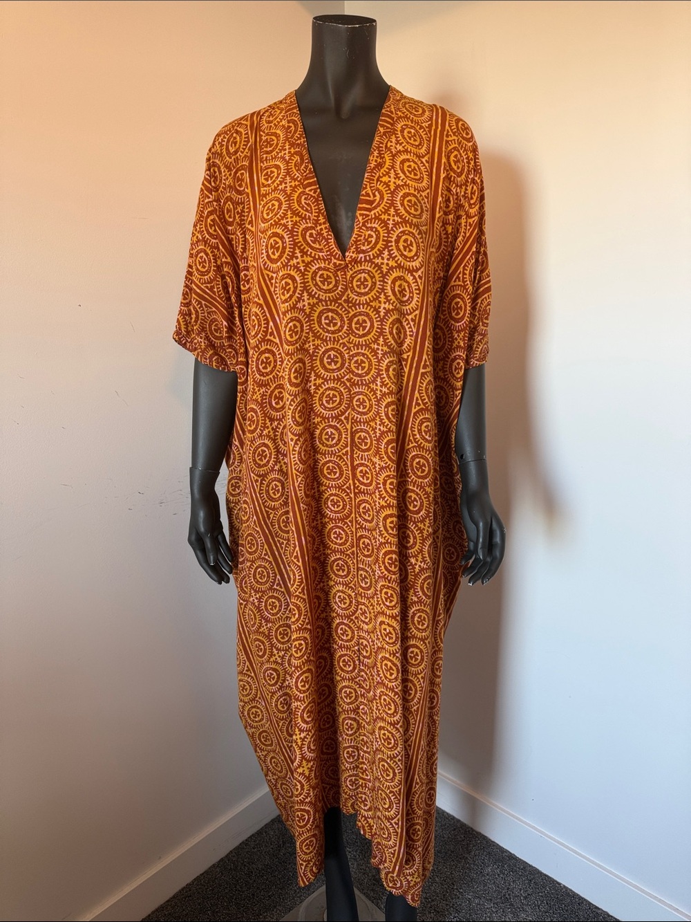 Noa Noa Boho Ethnic Print Kimono Kaftan Duster Cardigan M